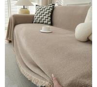TAOTAOGO Chenille Large Sofa Throw for 1-4 Seater Sofas Camel 180x260 | Soft chenille throw, fits 1-2 seater sofas & chairs. Extra large, machine washable, pet-friendly, durable for daily use.