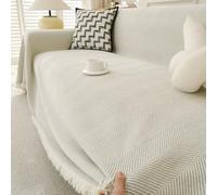 TAOTAOGO Chenille Sofa Large Throw Blanket For 3 4 Seater Extra Large Throws for Sofa, Soft Throw for Chair Couch and Bed Throw C Off-white 180x340