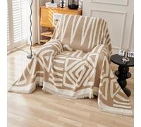 TAOTAOGO Sofa Cover 1 2 Seater Chenille Corner Sofa Slipcover Washable L Shape Sectional Couch Cover Furniture Protector for Pet All-Season #A-Khaki 180x260cm