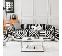 TAOTAOGO Sofa Cover 2 3 Seater Chenille Corner Sofa Slipcover Washable L Shape Sectional Couch Cover Furniture Protector for Pet All-Season #A-Black 230x300cm