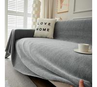 TAOTAOGO Sofa Cover 2 3 Seater Chenille Corner Sofa Slipcover Washable L Shape Sectional Couch Cover Furniture Protector for Pet All-Season B Herringbone B Dark Grey 180x380cm