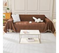 TAOTAOGO Sofa Cover 3 4 Seater Chenille Corner Sofa Slipcover Washable L Shape Sectional Couch Cover Furniture Protector for Pet All-Season B Herringbone F Chocolate 230x340cm
