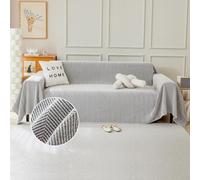 TAOTAOGO Sofa Cover 3 4 Seater Chenille Corner Sofa Slipcover Washable L Shape Sectional Couch Cover Furniture Protector for Pet All-Season B Herringbone Light Grey 180x340cm