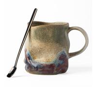 TaoTaojarvie 11oz Hand-Painted Ceramic Espresso Cup, Small Mug (White)