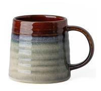 TaoTaojarvie 15.5 Oz Large Reactive Glaze Ceramic Mug, Heavy Weighted Stoneware Coffee Cup, Wide Base, Thick Wall Big Tea Cup with Custom Package Box, Microwave & Dishwasher Safe (Black Red)