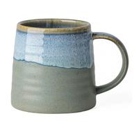 TaoTaojarvie 15.5 Oz Large Reactive Glaze Ceramic Mug, Heavy Weighted Stoneware Coffee Cup, Wide Base, Thick Wall Big Tea Cup with Custom Package Box, Microwave & Dishwasher Safe(Blue-Grey)