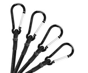 TaoTazon Bungee Cords with Carabiner Clips 24 Inch, 4 Pack Heavy Duty Bungee Cords with Hooks, 8mm Thickness Bungee Straps for Camping, Tarps, Bike Rack, Tent, Car, Luggage Rack, Cargo