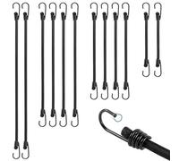 TaoTazon Bungee Cords With Hooks, 12 PCS Heavy Duty Bungee Cord, Universal Sizes Bungee Straps, Multi-Purpose Elastic Straps With Hooks for Outdoor Camping, Tarps, Tents or Trucks