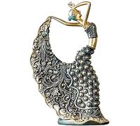 Taotenish Peacock Dancer Statue, Resin, Multicolored, Art Deco, Freestanding, Wedding, Home Decor