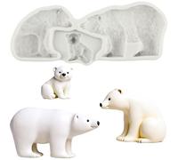 TAOXIBEI Polar Bear Polymer Clay Mold Animal Polar Bear Silicone Molds for DIY Crafts Epoxy Resin Casting Air Dry Polymer Clay Plaster Jewelry Making