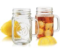 Taoyanmo Iced Coffee Cups, Bubble Tea Beaker, Overnight Oats Mug, Home Made Glass Preserving Jar, Drinking Glass, 500 ml, Set of 2