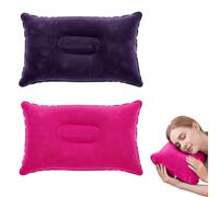 TAOYINGSHOP 2 Pcs Inflatable Camping Pillow - Compact Travel Pillow Blow Up for Adults & Kids, Neck Support for Flight, Beach, Hiking, Outdoor Sunbathing Holiday Adventures (30×20×7cm)