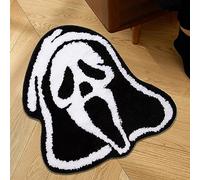 TAOZHIYAO 59x55cm Halloween Fright Night Scream Horror Floor Mats,Ghostface Tufted Carpet Handmade Non Slip Washable Mat, Home Decor Lamb Wool Carpet New Rug Faux Cashmere Floor Mats