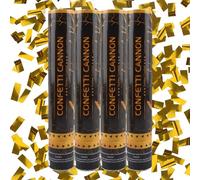 Taozoey Confetti Cannons*4, Confetti Cannons Gold, Party Poppers, Handheld Confetti Tube, for Celebrations, Birthdays, Weddings and Parties (Gold)