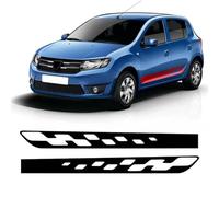 TaoZong Car Side Door Skirt Sticker for Dacia Sandero 2 Stepway RS,Car Side Stylish Stickers Body Decor Graphics Decals Auto Accessories,A-Black