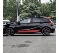 TaoZong Car Side Door Skirt Sticker for Mercedes Benz A Classe W176 W177 V177 X117 A45 A35 S,Car Side Stylish Stickers Body Decor Graphics Decals Auto Accessories,C-Red