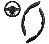 TaoZong Car Steering Wheel Cover for Ford Fiesta 2008-2013, Car Interior Accessories, Carbon Fiber Steering Wheel Protector,A/Black