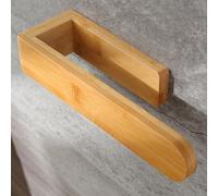 Taozun Towel Holder - Self Adhesive Bamboo Towel Rack, Decorative Natural Wooden Towel Rail for Bathroom, 8 Inch Wall Mounted Towel Bar for Kitchen