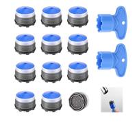 Tap Aerator M21.5 Tap Filter Nozzle Including 2 Mixing Nozzle Keys - Strainer Inserts for Kitchen, Bathroom & Bathroom with Water-Saving Splash Guard (21.5 mm) Tap Strainer Pack of 12
