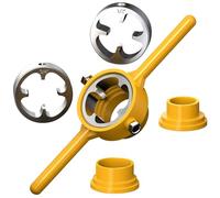 Tap and Die Set, 6 PCS PVC Pipe Threader Plumbing Tool Kit with 3 Dies 1/2”, 3/4" and 1” for Home