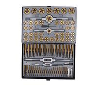 Tap and Die Set, Spiral Pointed Taps & Dies, Plated Carbide Hand Tools for Threading and Repairs, 86 Pieces