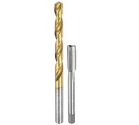Tap and Drill Bit Set, 1pcs 5/16-36 UNS Straight Flute Thread Screw Taps & 1pcs 7.3mm Twist Drill Bits, Uncoated/Titanium Coated HSS-6542 Tapping Threading Tool Kit