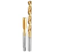 Tap and Drill Bit Set, 1pcs 5/16-36 UNS Straight Flute Thread Screw Taps & 1pcs 7.3mm Twist Drill Bits, Titanium Coated HSS-6542 Tapping Threading Tool Kit