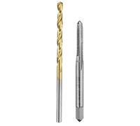 Tap and Drill Bit Set, 1pcs 6-40 UNF Straight Flute Thread Screw Taps & 1pcs 2.7mm Twist Drill Bits, Uncoated/Titanium Coated HSS-6542 Tapping Threading Tool Kit