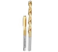 Tap and Drill Bit Set, 1pcs M8 x 1.25 Metric Straight Flute Thread Screw Taps & 1pcs 6.8mm Twist Drill Bits, Titanium Coated HSS-6542 Tapping Threading Tool Kit
