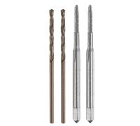 Tap and Drill Bit Set, 2pcs M2 x 0.4 Metric Straight Flute Thread Screw Taps & 2pcs 1.5mm Twist Drill Bits, Uncoated/Roasted Yellow HSS-6542/M35 HSS-CO Tapping Threading Tool