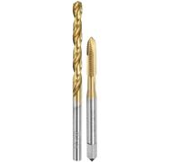 Tap and Drill Bit Set, 2pcs M8 x 1.5 Metric Straight Flute Thread Screw Taps & 2pcs 6.5mm Twist Drill Bits, Uncoated/Roasted Yellow HSS-6542/M35 HSS-CO Tapping Threading Tool
