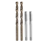 Tap and Drill Bit Set, 3pcs M8 x 1.25 Metric Spiral Point Thread Screw Taps & 3pcs 6.8mm Twist Drill Bits, Titanium Coated/Roasted Yellow HSS-6542/M35 HSS-CO Tapping Threading Tool