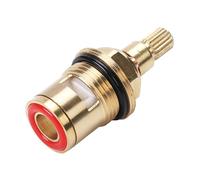 Tap Cartridge 1/2" 20 Gears Ceramic Disc Cartridge Valve Brass Replacement Tap Valves for for Bathroom Kitchen Mixer Tap (E-Type Double Thread)