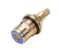 Tap Cartridge 1/2" 20 Gears Ceramic Disc Cartridge Valve Brass Replacement Tap Valves for for Bathroom Kitchen Mixer Tap (F-Type Double Thread)