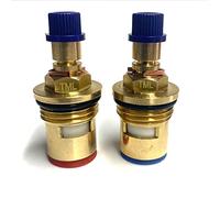 Tap Cartridge compatible with BS5412 XZ 20 B&Q Cooke & Lewis Treur Wickes Siena Compatible Tap Cartridge Valve Pair (Version without Threaded Collar Plus 32 Teeth/blue spline handle adaptor)