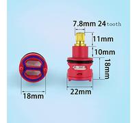 Tap Cartridge Replacement 18/22/25/31mm, Ceramic Disc Cartridge Water Mixer Tap Inner Control Kitchen and Basin Faucet Valve,K-22mm