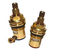 Tap Cartridges Replacement Ceramic Disc Quarter Turn Valves 53mm x 9mm Spline Length (Hot and Cold) BSP 1/2" (Supplied with Solid Brass Spline)