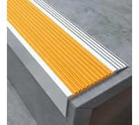 Tap Connectors Flexi Pipes Tails, L Shape Aluminum Alloy Stair Nose Protector, Heavy Duty Caps with Pvc Strips(Yellow,W7m(2.8"))