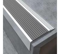 Tap Connectors Flexi Pipes Tails, L Shape Aluminum Alloy Stair Nose Protector, Heavy Duty Caps with Pvc Strips(Grey,W7m(2.8"))