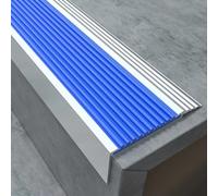 Tap Connectors Flexi Pipes Tails, L Shape Aluminum Alloy Stair Nose Protector, Heavy Duty Caps with Pvc Strips(Blue,W7m(2.8"))