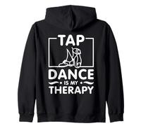 Tap Dance Is My Therapy Rhythm Dancer Zip Hoodie