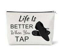 Tap Dancer Gift Cosmetic Bag for Competition Dance Recital Gifts Tap Dancing Gift Makeup Bag Dance Teacher Gifts Christmas Birthday Graduation Present for Friend Sister Mom Travel Toiletry Pouch