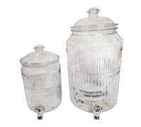 Tap Dispenser Party Beverage Water Juice Acrylic Plastic Retro 12L & 3.8L Set