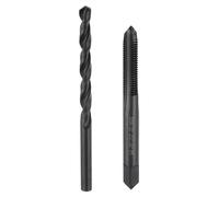 Tap & Drill Bit Set, 1pcs 1/4-28 UNF Straight Flute Thread Taps and 1pcs 5.5mm Twist Drill Bits, Black Oxide HSS6542 Screw Tapping Threading Tools