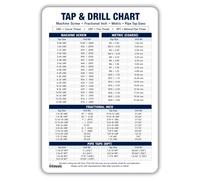 Tap Drill Chart Magnet 8" x 10" | Magnetic Tap & Drill Size Reference Guide | Machine Screw, Fractional Inch, Metric & NPT Pipe Tap Sizes for Shop, Garage & Toolbox