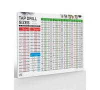 Tap Drill Recommendations Chart | Decimals Equivalents Flexible Magnetic Drill Poster | Fractional & Metric Sizes Wall Art Hanging for CNC Shop | Garage, Toolbox, Green Poster 11.5" x 8.5", White
