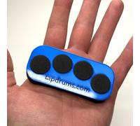 Tap Drums - A Silent Fidget for Everyone, Inspired by Musicians - Great Gift Durable - Pocket Size - Made in The USA (Blue Shiny)