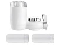Tap Filter, Ceramic Activated Carbon Composite Filter Element, Comes with 2 Filter Elements, Can Remove Harmful Substances such as Lead, Chlorine, Sand, Heavy Metals, Suitable for Kitchens and