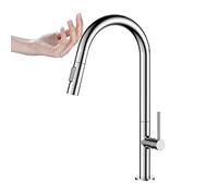Tap for Bar Farmhouse Commercial, White Brushed Golden Smart Sensor Taps Sink Mixer, Rotate Touch Kitchen Faucet, Hot Cold MixerTap The New