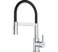 Franke 115.0626.085 Lina semi-pro - Chrome/Black Tap for Kitchen Sinks with a Pull-Out spout and Spray Function semi-pro-chrome/black-115.0626